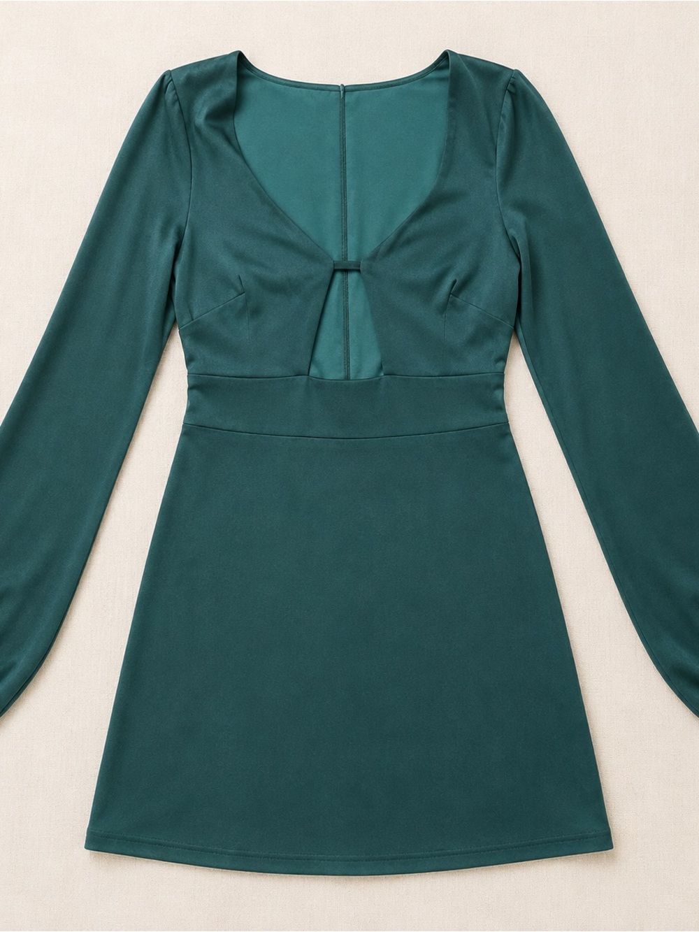 Le Lis Teal Long-Sleeve Mini Dress NWT